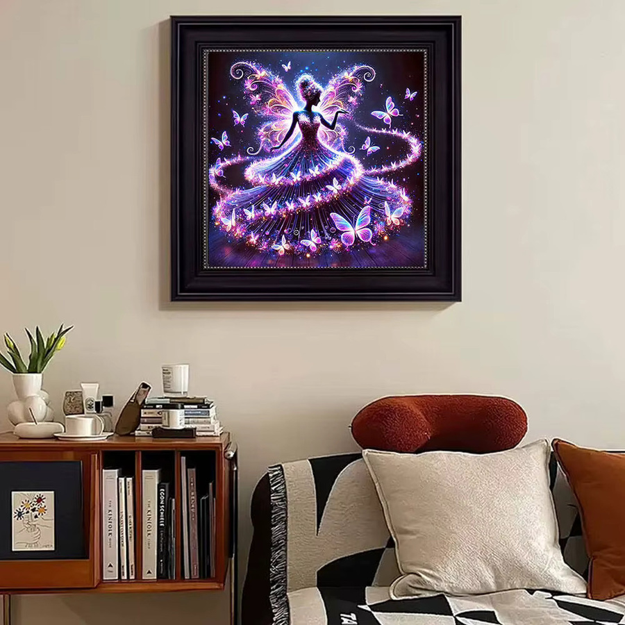 Huacan 5D Diamant Malerei Fee Schmetterling DIY Diamant Mosaik Set in Multicolour, B/H: 20 x 20 cm - Bild 3