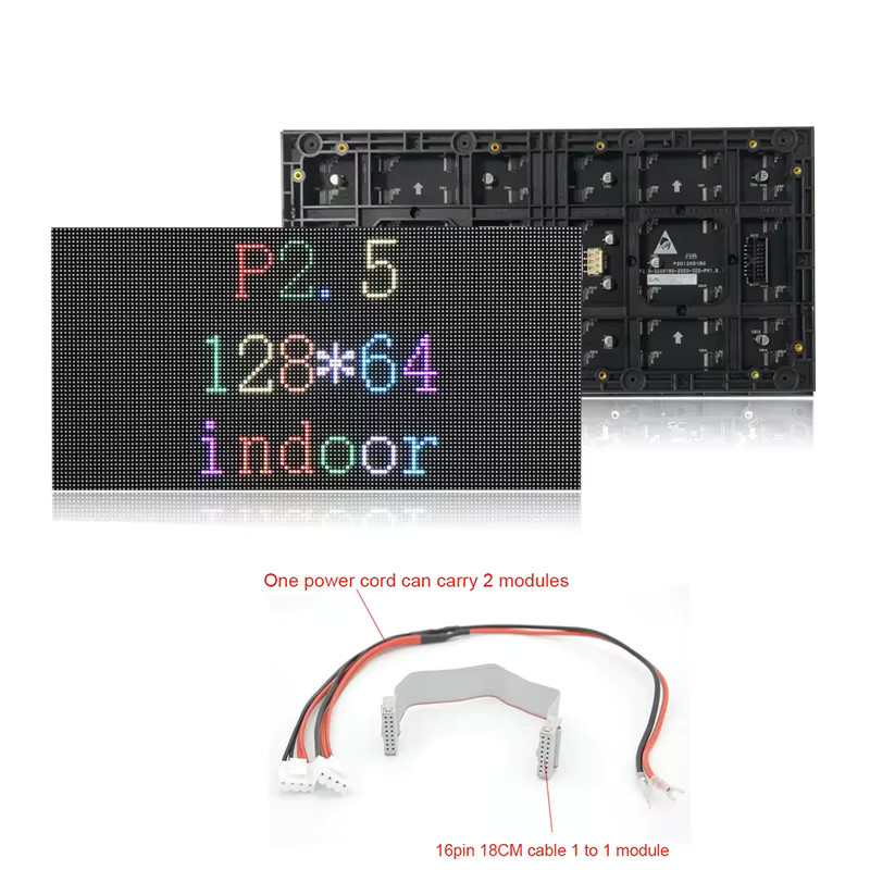 OUIO P2.5 LED-Modul für den Innenbereich, Vollfarbpanel in Multicolour und Schwarz, B/H: 320 x 160 mm, 128 x 64 Pixel, SMD2121, HUB75, 32 Scan HD, programmierbarer RGB-Bildschirm - Bild 5