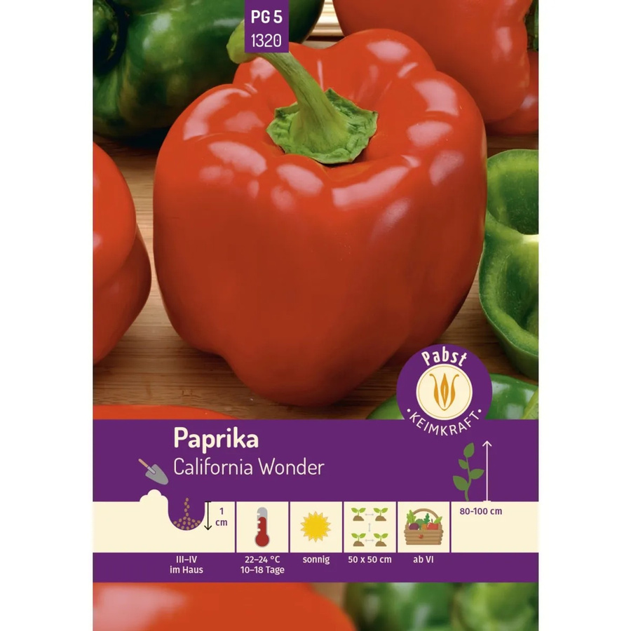 Pabst Keimkraft Paprika California Wonder Saatgut, früh & blockförmig - Bild 2