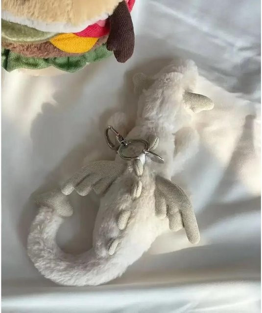 Kidsly Drachenpuppe und Drachen Schlüsselanhänger, Plüsch / Textil, Grau, Rosa / Pink - Bild 1