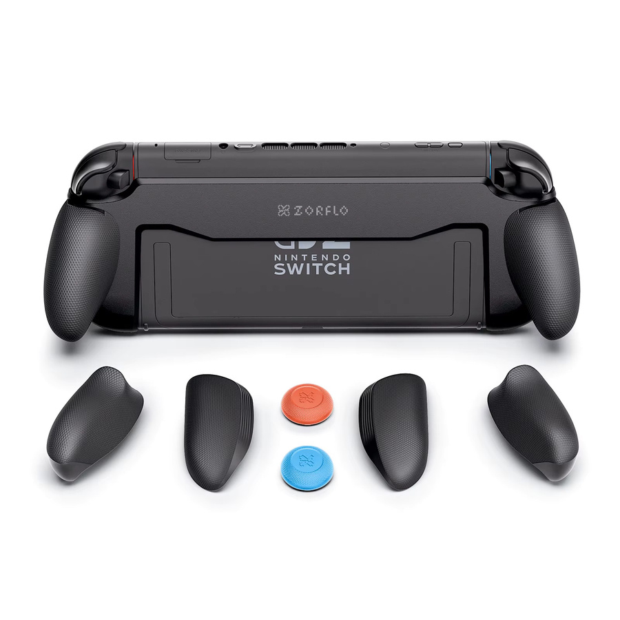 GAMWING Ergonomischer Hartschalen-Griff mit austauschbaren Griffen für Nintendo Switch in Schwarz - Bild 5