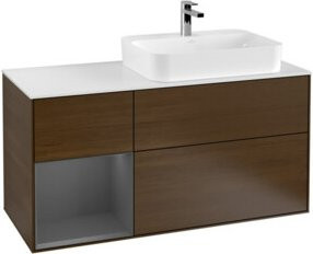 V&B Finion Waschtischunterschrank mit Wandbeleuchtung, Anthrazit, Breite: 120 cm, Tiefe: 50,1 cm, Höhe: 50,1 cm - Bild 1