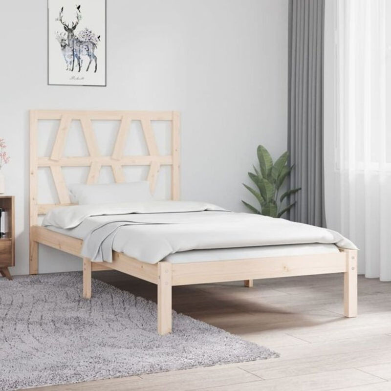 Massivholzbett Vidaxl aus Kiefer in Braun, B/T/H: 90 x 190 cm - Bild 1