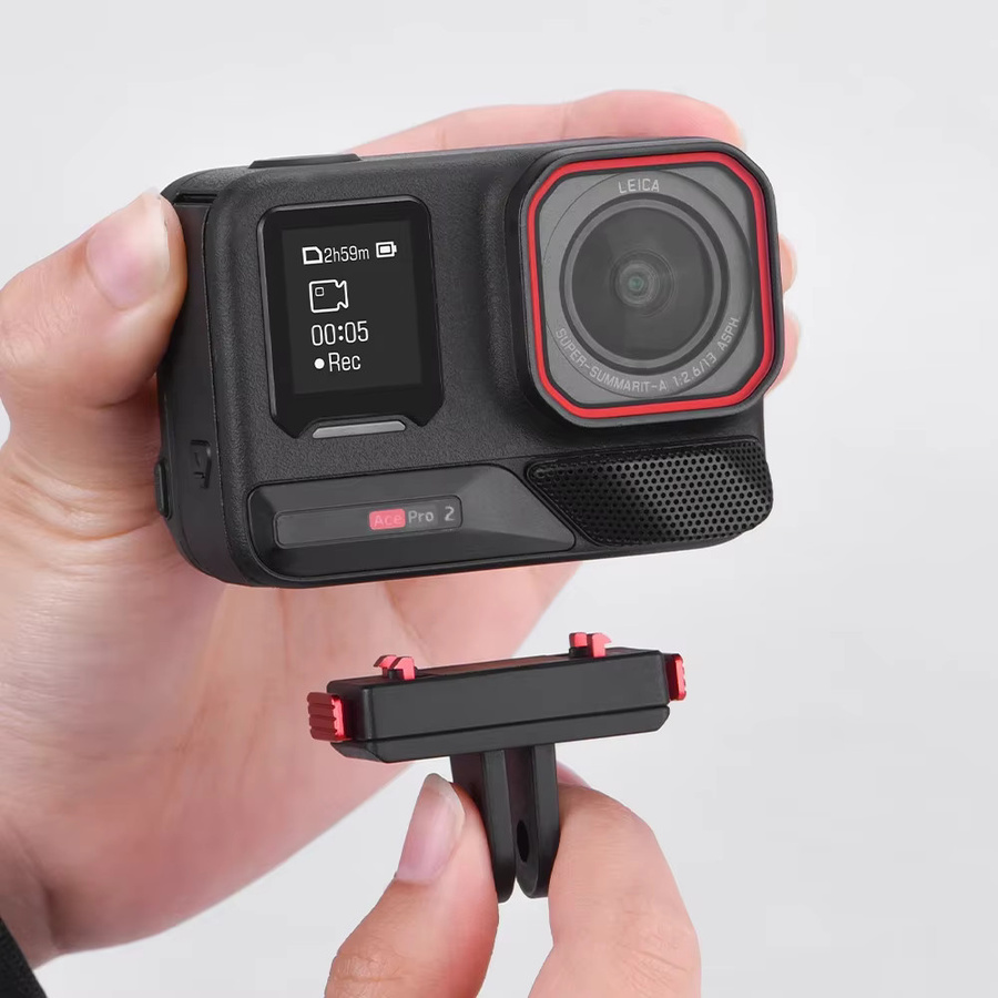 Magnetische Schnellwechselhalterung Insta360 Adapterbasis mit sicherem Klauenverschluss für X6, X5, X4 Air, Ace Pro und Pro2 in Schwarz - Bild 3