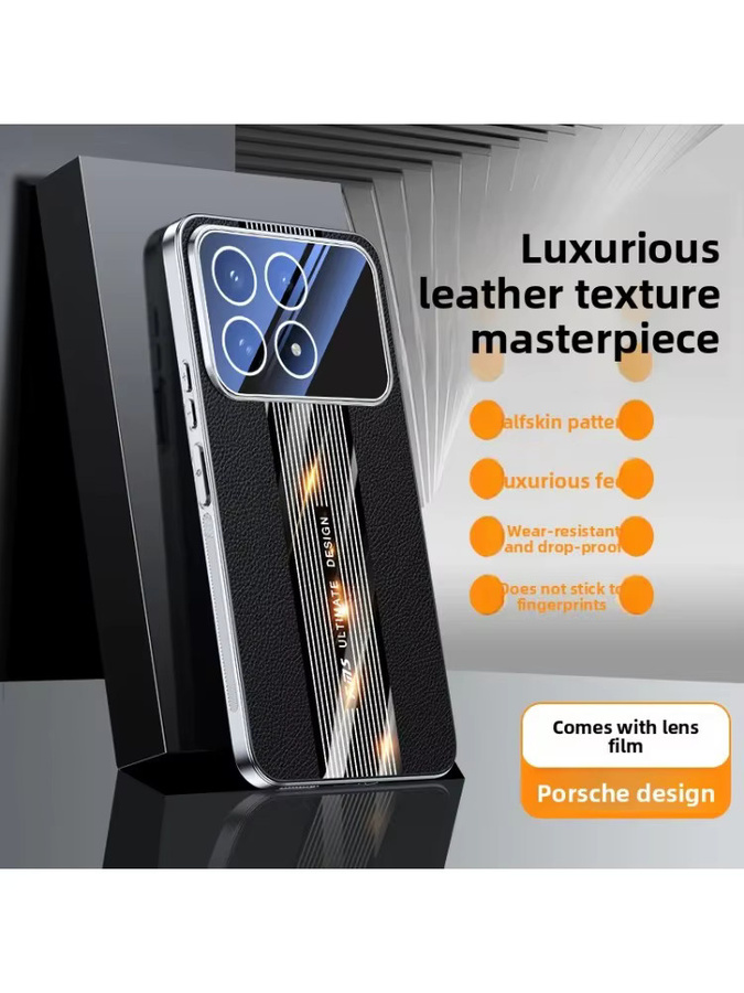 Luxus Business Sle Ledertasche für Xiaomi POCO F8 Ultra und F8 Pro in Grau mit Anti-Drop Kameraobjektiv Schutzhülle - Bild 4
