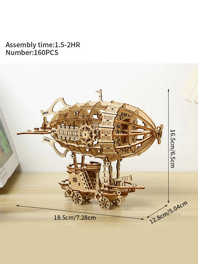 soulbao Flugzeug Luftschiff, Holz Puzzle, ab 14 Jahren - Bild 5