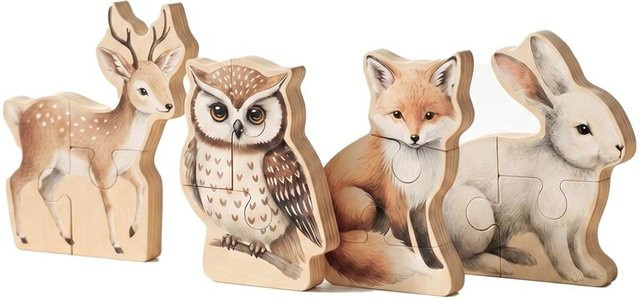 Binchi Montessori Holz Tier Puzzle, ab 1 Jahr - Bild 1