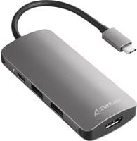 Sharkoon USB 3.0 Type C Multiport Adapter Dockingstation in Grau mit USB-C, USB-A und HDMI - Bild 1