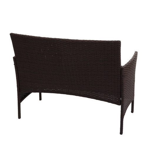 MVG Gartenbank MVG-HA028 2-Sitzer aus Stahl und Kunststoff in Braun mit Armlehnen und Polsterkissen, B/H/T: 106 x 83 x 60 cm - Bild 3