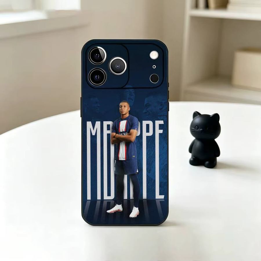 Handyhülle Silikon mit Fußballstar T-Mbappe für iPhone 11 bis 17 Pro Max in Blau - Bild 2