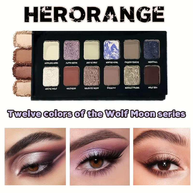 Herorange Lidschattenpalette, 12 Farben, Matt, Puder, Unisex - Bild 1