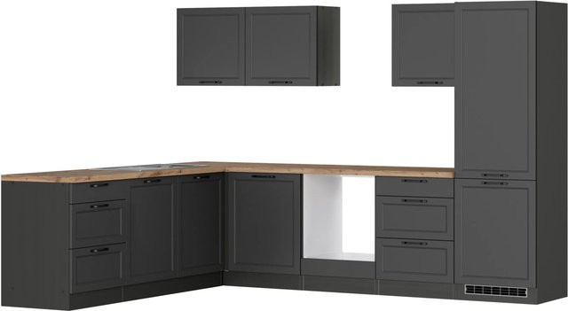 Held Winkelküche Kempten in Landhaus Optik, Farbe Grau Graphit, Breite: 300 cm - Bild 1