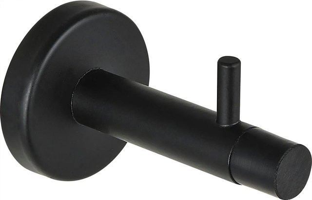 Technik Team Wandtürpuffer mit Haken aus Stahl in Schwarz Matt, Länge: 82 mm - Bild 1