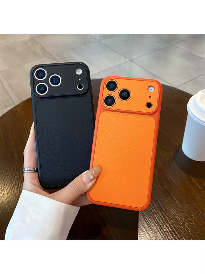 Stoßfeste Lichee-Leder-Handyhülle mit großem Fenster für Apple iPhone 17 16 15 14 13 Pro Max in Blau oder Schwarz - Bild 3