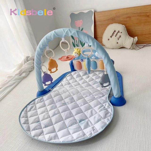Kidsbele Baby Aktivitätsmatte mit Klavier und Rasseln in Rosa und Mehrfarbig für Montessori Sinneslernen - Bild 1