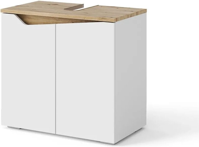 Vicco Waschbeckenunterschrank Marelle für dein Badezimmer in Weiß/Artisan-Eiche mit 2 Türen, B/T/H: 60 x 57,5 x 35 cm - Bild 1