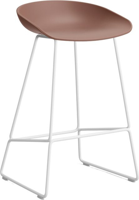 HAY About A Stool AAS 38 Hocker in Rot mit Stahlgestell und Polypropylen-Sitzschale - Bild 1