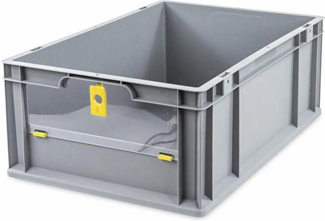 PROREGAL Eurobox NextGen Insight Cover Eurobehälter mit verstärkten Wänden, Gelb, H x B x T: 22 x 40 x 60 cm, 44 Liter - Bild 1