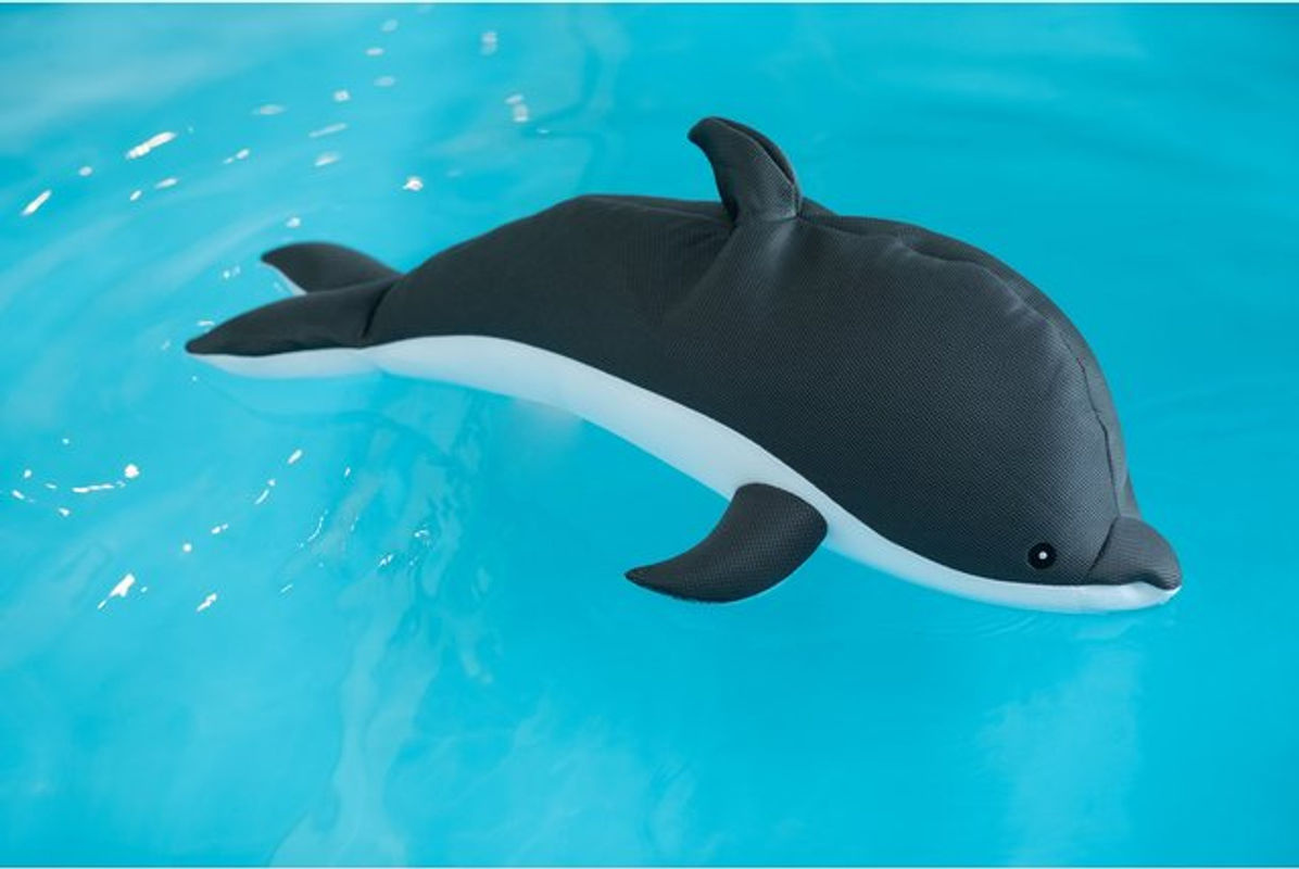 Westmann Pool Buddy Sitzsack Delfin in Grau Weiß aus Polyester B/H/T: 102 x 36 x 40 cm - Bild 11