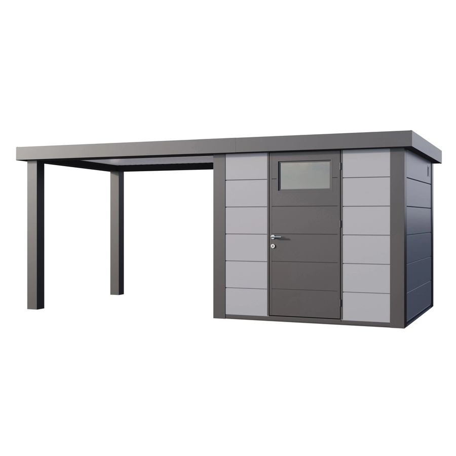 Telluria Gerätehaus Classico in Grau mit offener Lounge L Links, B/H/T: 542 x 219 x 258 cm - Bild 2