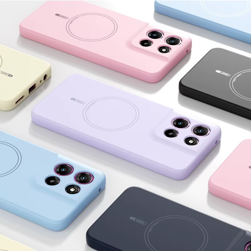 Magnetische Flüssigsilikonhülle für Motorola Moto Edge 70, 60 Pro, Fusion 60s und Moto G Play 5G 2026 in Purple mit MagSafe Wireless Charging Kompatibilität - Bild 1