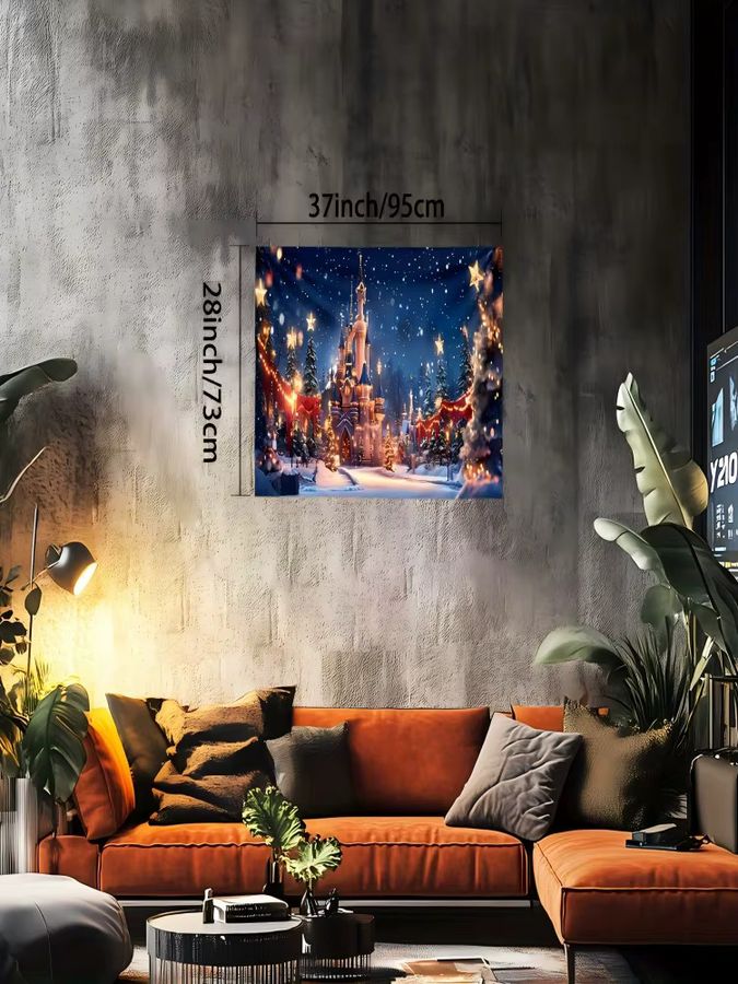 VIKAMA Wandteppich Weihnachten mit Weihnachtsmann und Weihnachtsbaum zur Dekoration für Wohnzimmer und Schlafzimmer - Bild 4