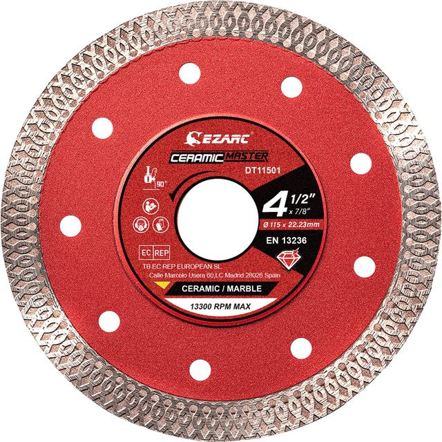 EZARC Diamantklinge 115 mm für Winkelschleifer zum Schneiden von Fliesen, Porzellan, Keramik, Granit und Marmor - Bild 1