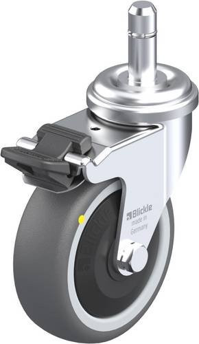 Blickle LRA-PATH 75KF-FI-ELS-ES Lenkrolle mit Feststeller in Grau und Silber, Rad-Durchmesser: 75 mm, Tragfähigkeit: 65 kg - Bild 1