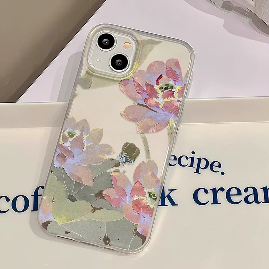 Kardeem Blumen Handyhülle für iPhone 16 15 14 13 12 11 Pro Max Plus Mini transparent durchscheinend und schlank - Bild 2