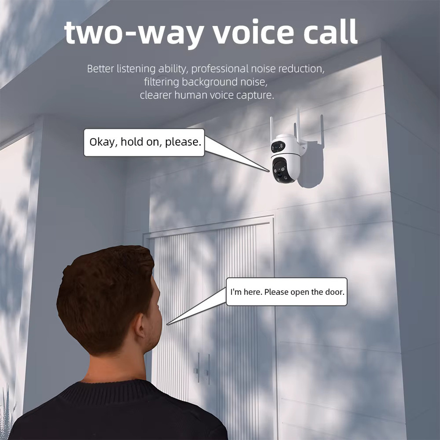 ANBIUX Outdoor PTZ Sicherheitssicherungskamera mit Dual-Objektiv, 6K Auflösung, WLAN und KI-Personenerkennung, Weiß - Bild 3