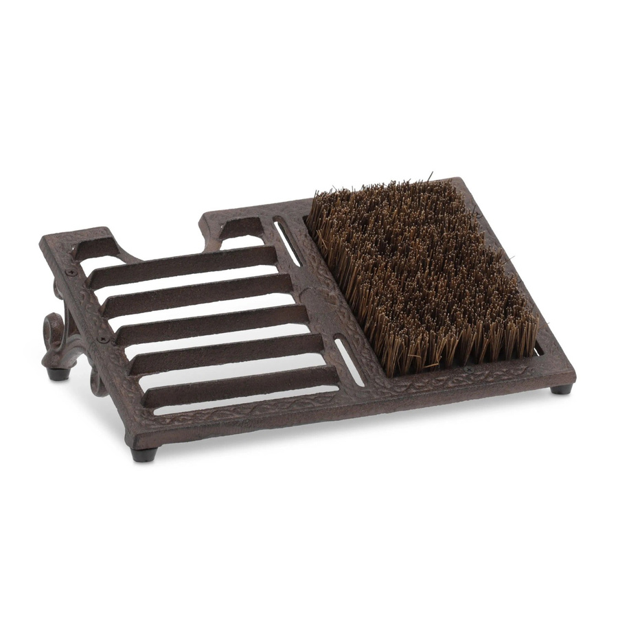 Relaxdays Schuhabstreifer aus Gusseisen in Braun mit Bürste und Schuhauszieher, B/T/H: 33,5 x 12,0 x 22,5 cm - Bild 2