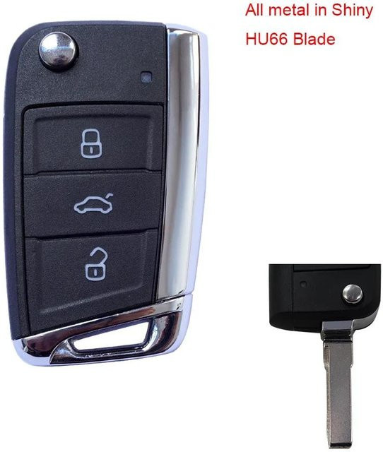 Cocolockey Fernbedienung Klappschlüssel Hülle für VW Polo Golf 7 MK7 Tiguan, Skoda Octavia Kodiaq Karoq und Seat Ateca in Grau - Bild 1