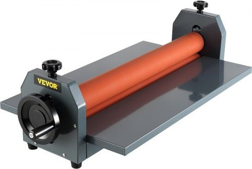 VEVOR Kaltlaminator manueller Rollenlaminator aus Metall mit Weichgummirollen in Orange, Breite: 100 cm - Bild 1