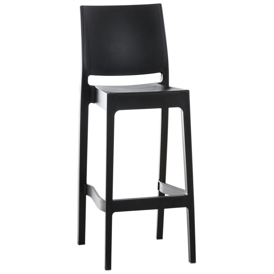 DELUKE Barhocker MIAMI Barstuhl mit Lehne aus Kunststoff in Schwarz matt - Bild 2