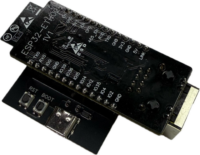 Adapterplatine WT32-ETH01 ESP32-ETH02 mit CH340C USB-Treiberchip und USB-C Anschluss in Schwarz - Bild 1