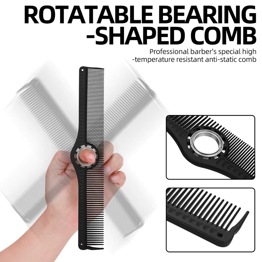 BARBERTOP Haarschneidekamm-Set, professioneller Entwirrkamm mit Metallring, Unisex - Bild 2