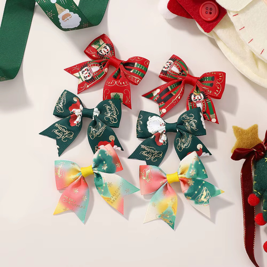 HAHAYL Haar Clips Set für Kinder, 6 Stück, Weihnachtsmuster - Bild 1