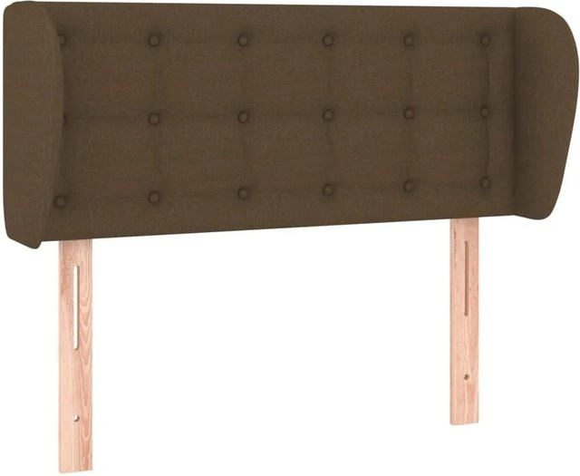 vidaXL Kopfteil mit Ohren in Dunkelbraun aus Stoff, B/T/H: 83 x 23 x 78/88 cm - Bild 1