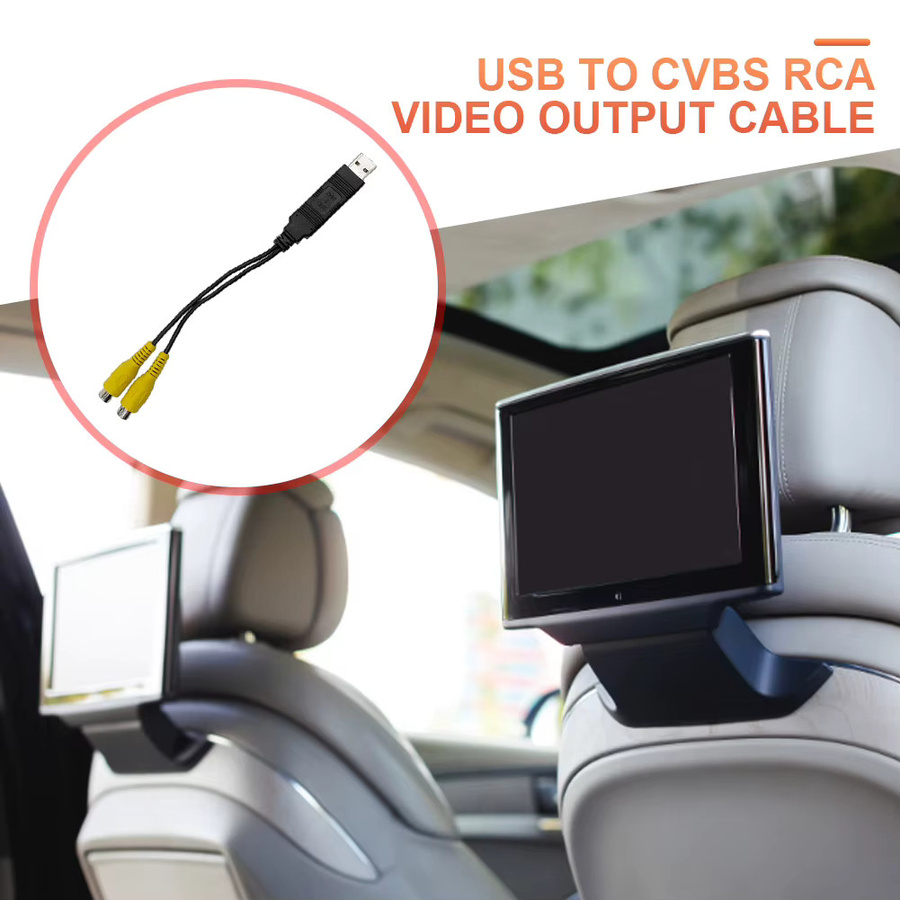 USB zu CVBS Video Ausgang Adapter mit 2 CVBS Ausgängen, Schwarz, USB zu AV Kabel für Android Multimedia Player und Autoradio Zubehör - Bild 3