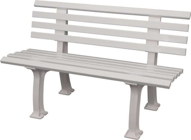 DEGAMO 2-Sitzer Gartenbank IBIZA aus Kunststoff in Weiss modern und glänzend - Bild 1