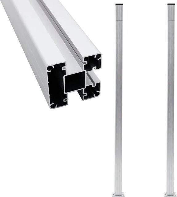 vidaXL Zaunpfosten aus Aluminium in Silber, 2 Stück, Höhe: 185 cm - Bild 1