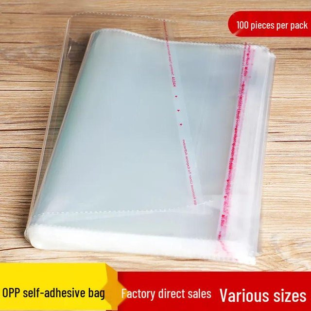 TOOLCRAFT Transparenter OPP Selbstklebebeutel für Bekleidungsverpackung, Grau, B: 6 cm, H: 12 cm - Bild 1