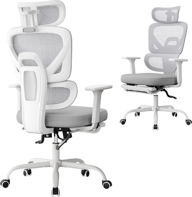WOLTU Ergonomischer Bürostuhl in Schwarz mit verstellbarer Kopfstütze, Netzstoff und Armlehnen, drehbarer Schreibtischstuhl für das Home Office - Bild 1
