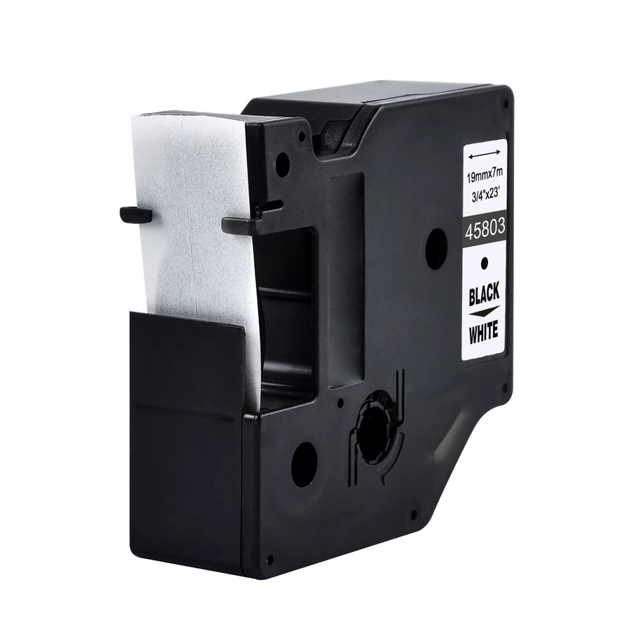 Dymo D1 Labelband 19 mm für Label Manager 420P und 500TS, kompatibel mit 45803 45808 45800, thermisches Druckband in Weiß oder Transparent - Bild 2