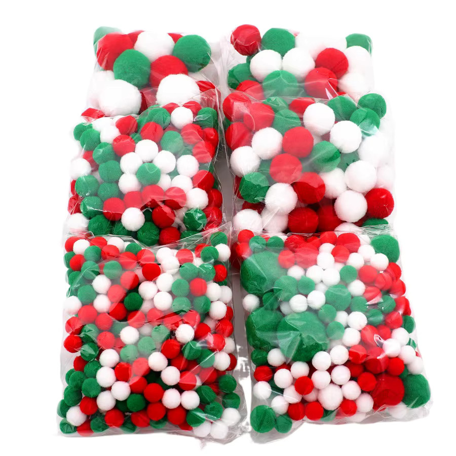 Bunte Pompom Kugeln für Weihnachten und DIY-Bastelarbeiten, 20g, Durchmesser: 10 mm bis 30 mm - Bild 2