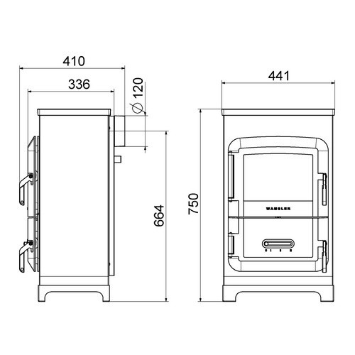 Wamsler Kaminofen RH 6F in Lavendel mit 6 kW Leistung - Bild 3