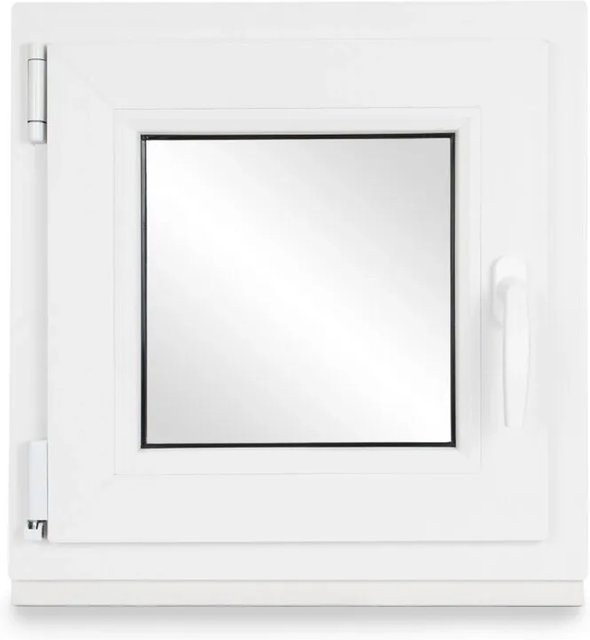 Neruli Kellerfenster aus Kunststoff in Weiß mit schwarzer Dichtung, Dreh-Kipp-Funktion, DIN Links, 2-fach Verglasung, B: 80 cm, H: 80 cm - Bild 1