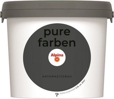 Alpina Wandfarbe Pure Farben Anthrazitgrau, matt, 2,5 l - Bild 1