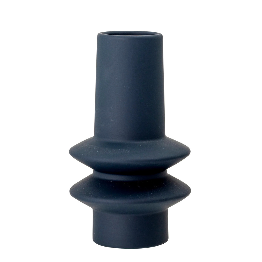 Bloomingville Vase Isold aus blauem Steingut, Durchmesser: 12,5 cm, Höhe: 22 cm - Bild 1