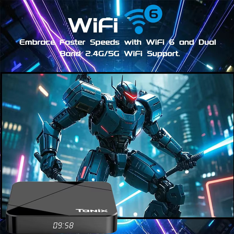 Tanix TX5 Android 14 TV-Box mit Amlogic S905Y5 Prozessor, 4K Ultra HD Unterstützung, Dual-WLAN und HDR, Farbe: Schwarz - Bild 2